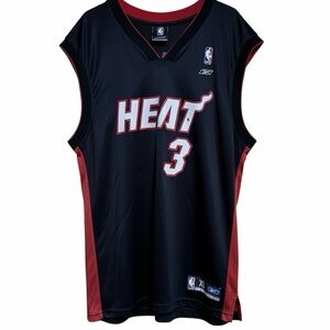 Reebok NBA Miami Heat #3 Dwyane Wade Black Basketball Jersey Size XL